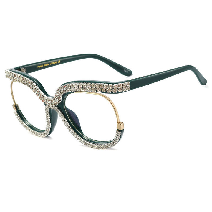 Ladies Glamorous Designer Sunglasses with Sparkling Frame Bowlift