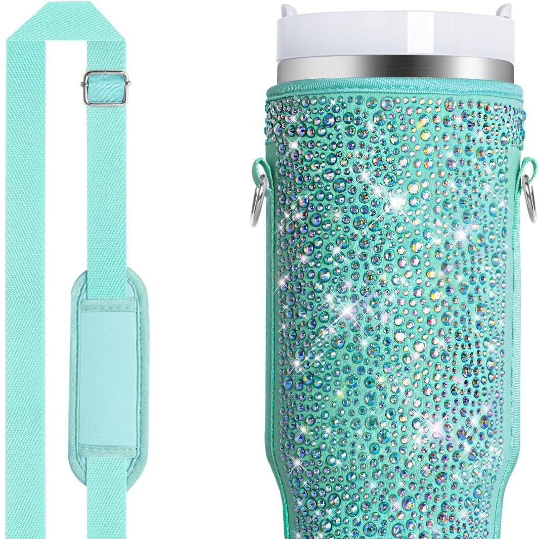 Ladies water bottle holder with sparkling rhinestones Bowlift