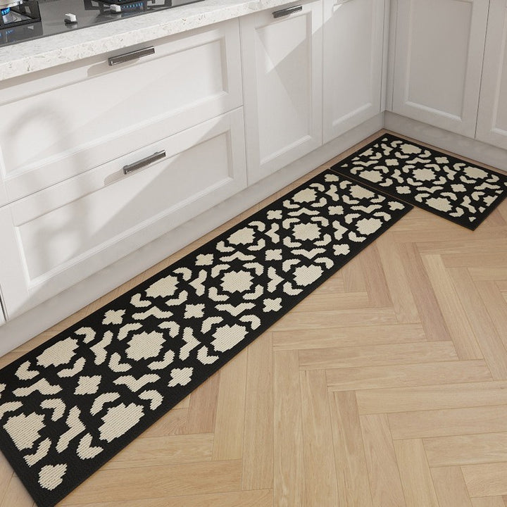 Non-Slip Geometric Woven Kitchen Runner and Mat Set Bowlift