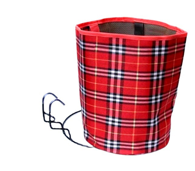 plaid climbing chalk bag with fleece lining brush holder and waist belt Bowlift