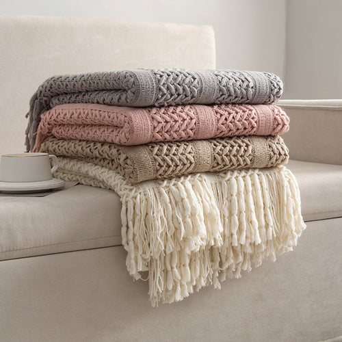 Textured Knit Throw Blanket