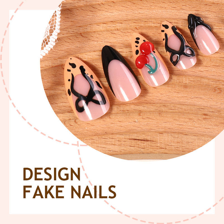 Creative nail art set with stylish bow and cherry motifs Bowlift