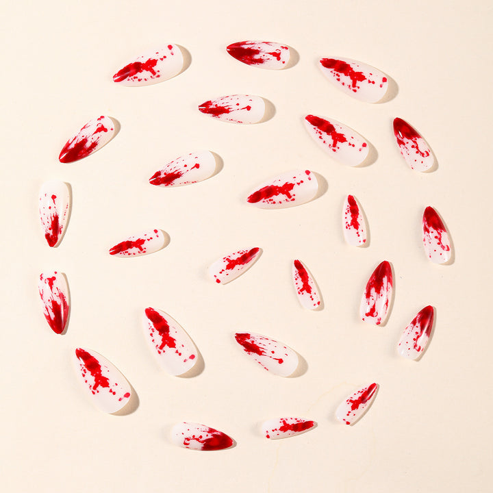 Gothic Blood Splatter Nail Art Extensions Bowlift