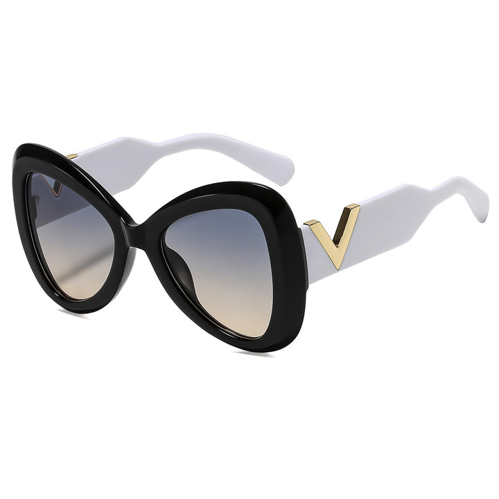 Women Cat-Eye Sunglasses with Luxurious Frame and Mirrored Lenses Bowlift