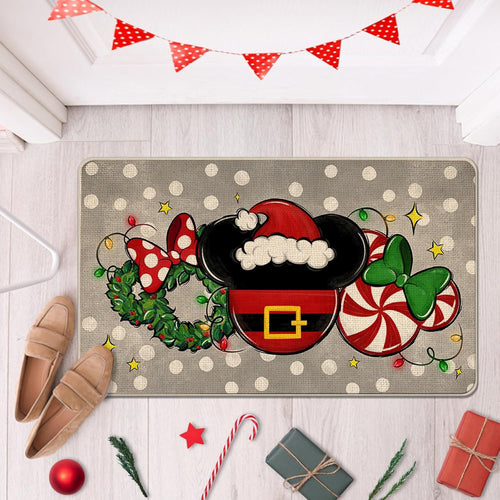 Festive Holiday-Themed Welcome Mat for Home