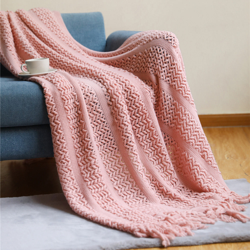 Textured Knit Throw Blanket