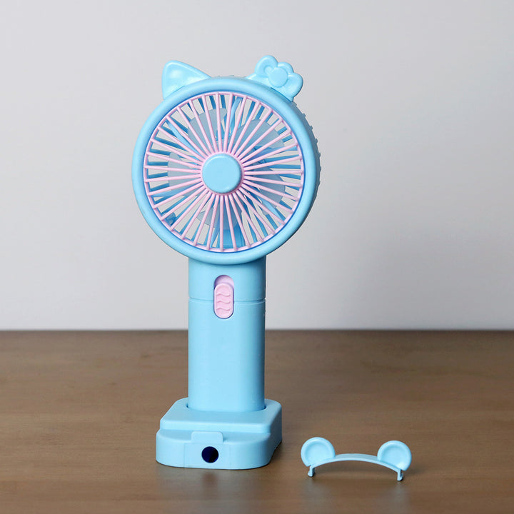 Unisex Portable Handheld Fan with Creative Cat Ears Design Bowlift