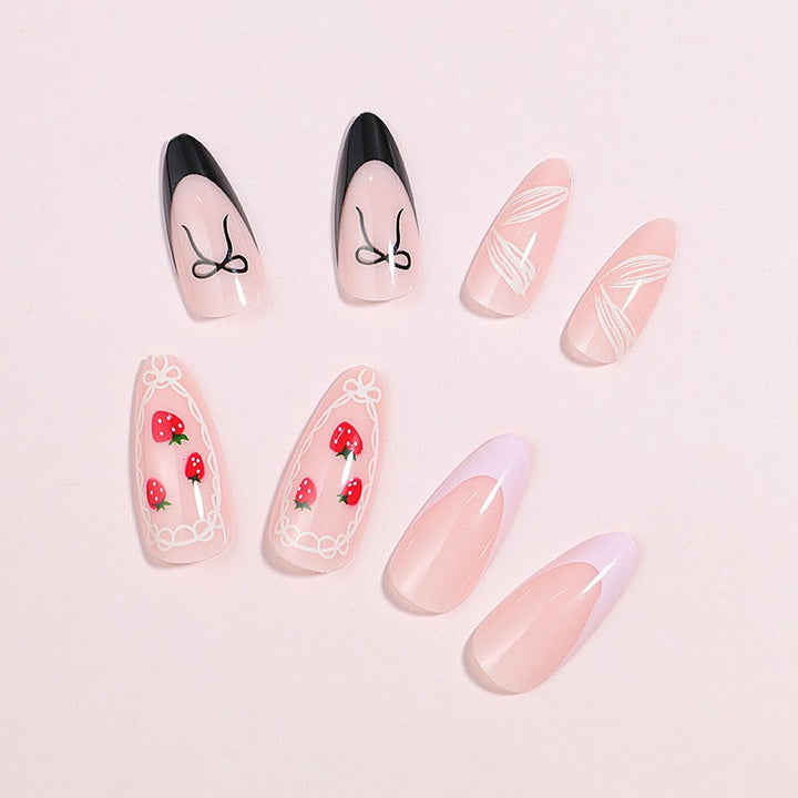 Artistic Press-On Nail Set Bowlift