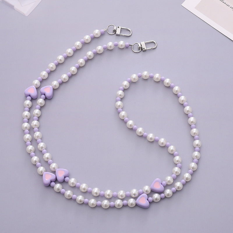 Heart-Embellished Beaded Eyewear Chain Bowlift