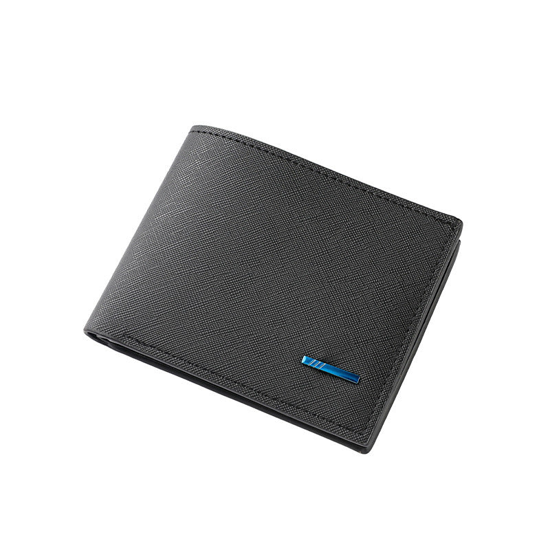 Textured Bi-Fold Leather Wallet Bowlift