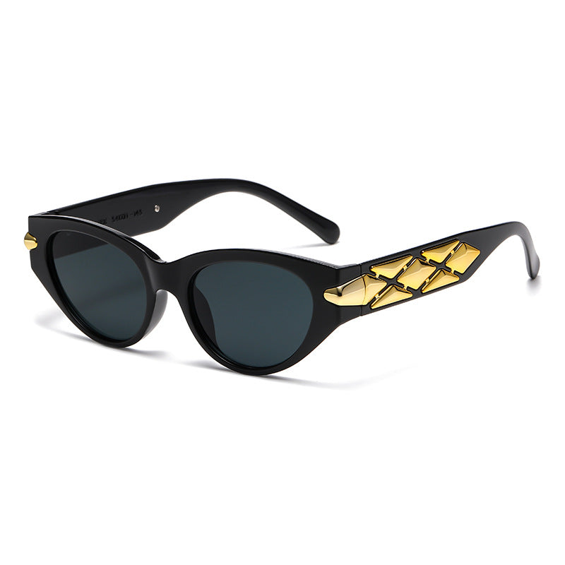 Women's Cat-Eye Sunglasses with Luxurious Accents and Unique Design Bowlift