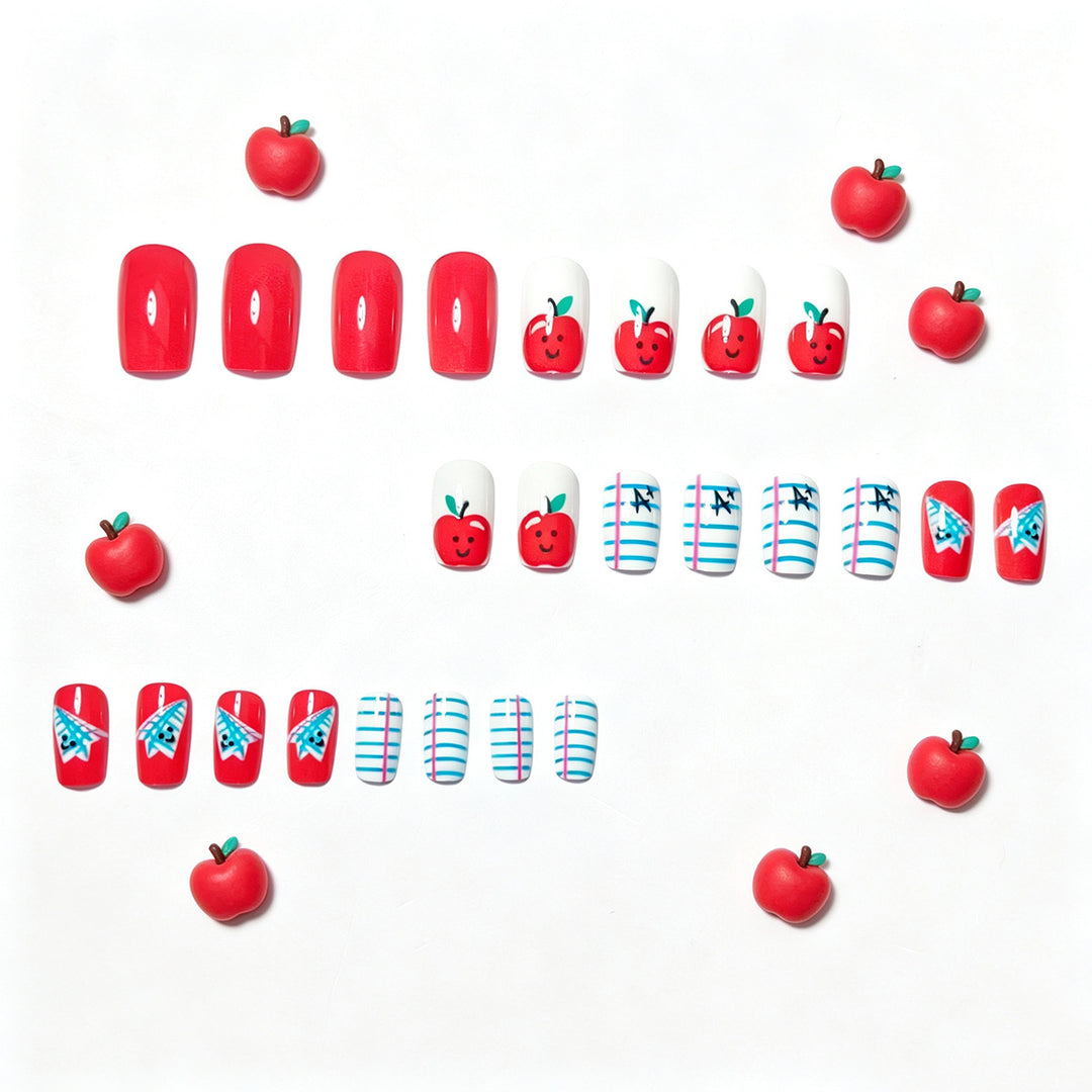 Creative art nails with cheerful school motif Bowlift
