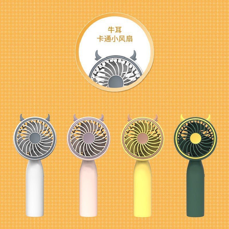 Ladies portable hand fan in creative Hornedesign Bowlift