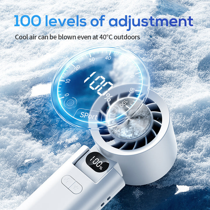 Unisex Smart Handheld Cooling Fan with Digital Speed Indicator Bowlift