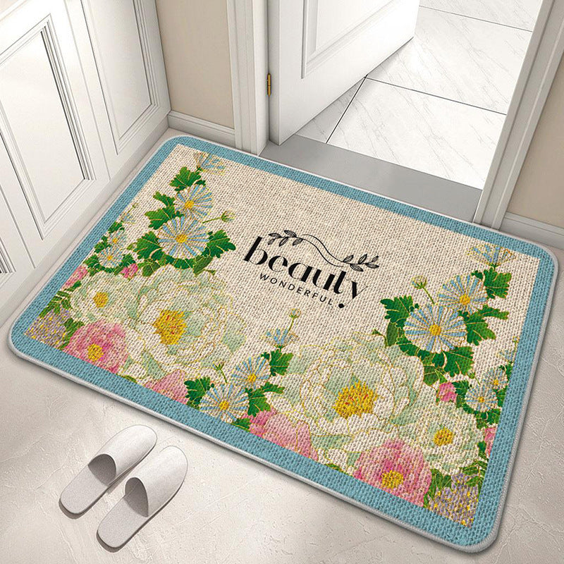 Decorative Floral Welcome Mat Bowlift