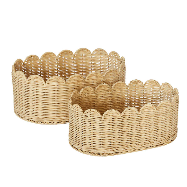 Handmade decorative basket with wavy edge Bowlift