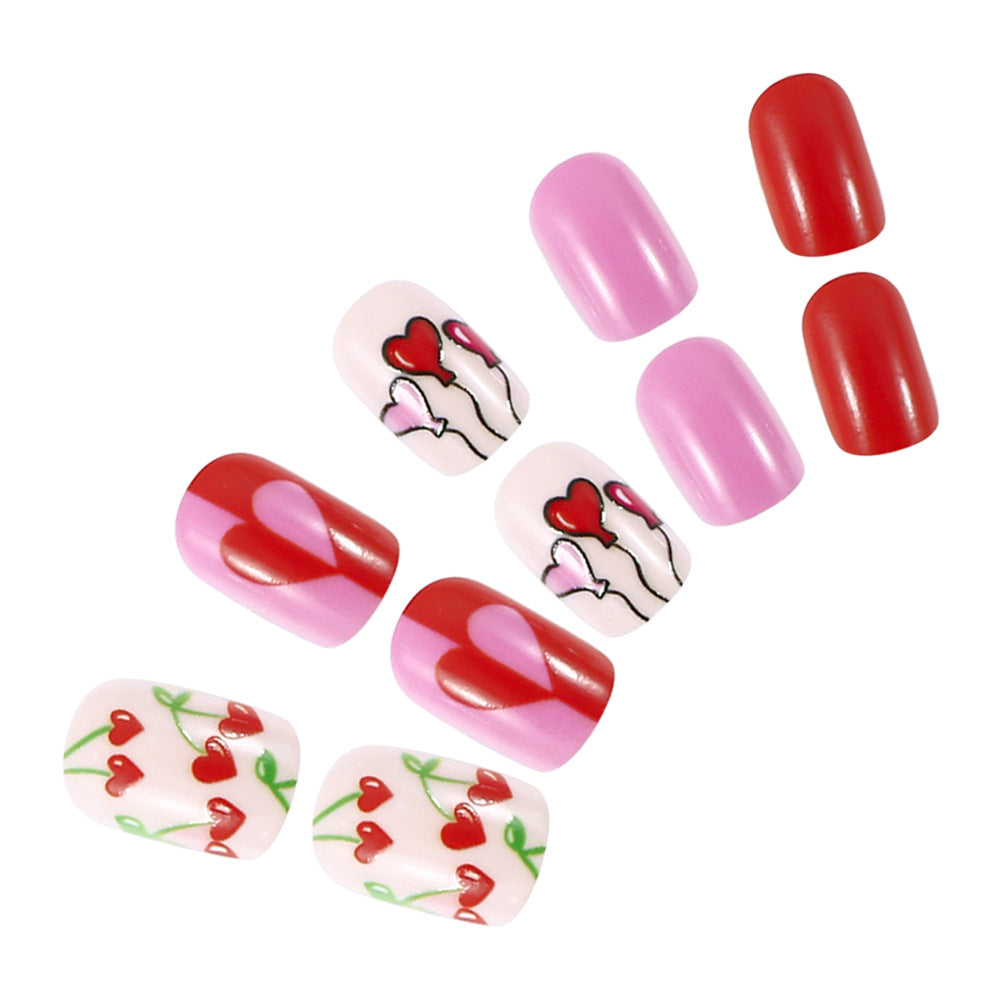 Artistic Love-Themed Press-On Nail Art Set Bowlift