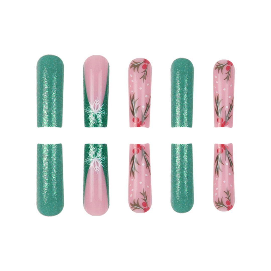Festive Themed Press-On Nail Art Set Bowlift