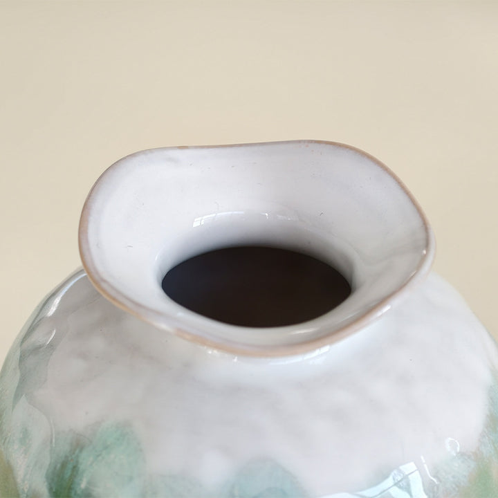 Elegant Leaf-shaped Ceramic Vase