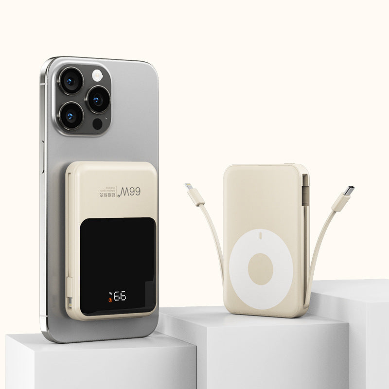 Magnetic Power Bank with Integrated Qi Charger Bowlift
