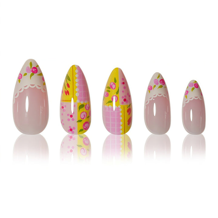 Elegant Floral Stiletto Nail Art Bowlift