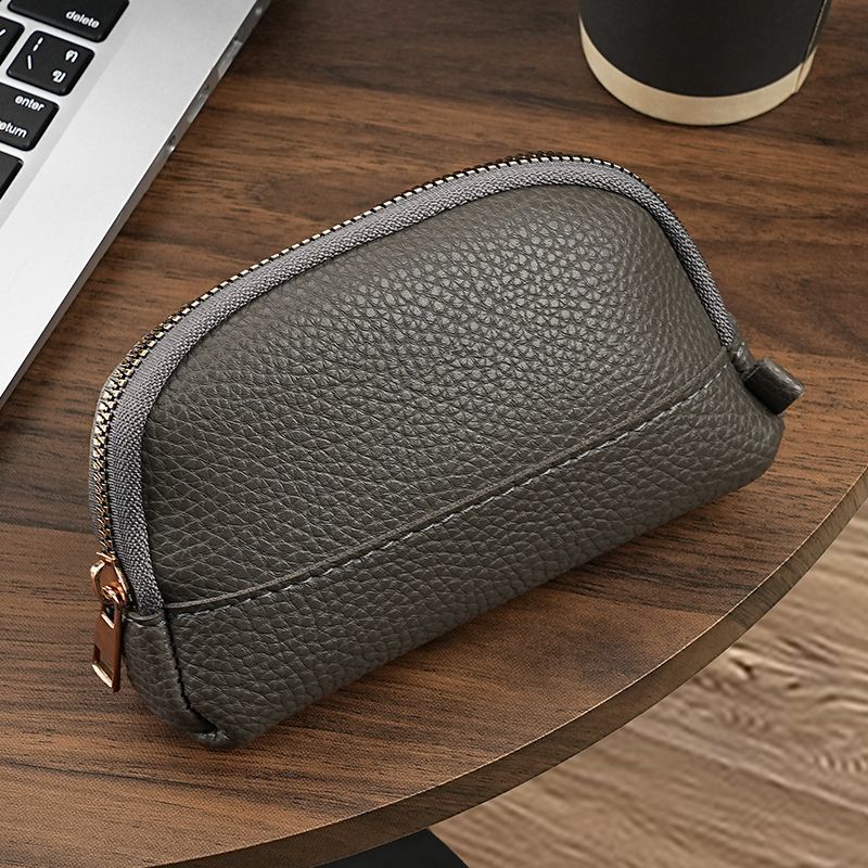 Premium Leather Zippered Cosmetic Pouch Bowlift