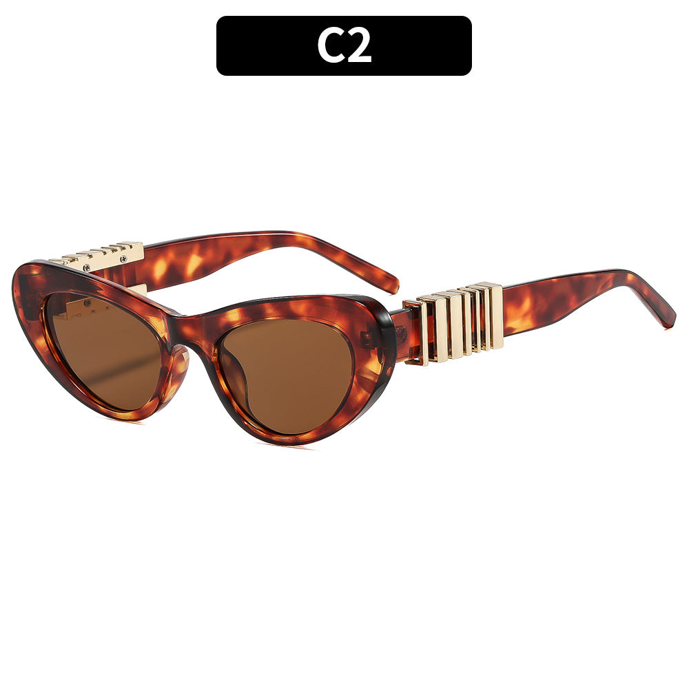 Women's Designer Sunglasses with Luxurious Metal Frame and Stylish Decorations Bowlift