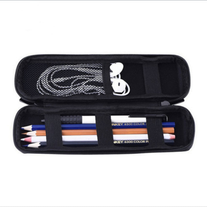 Compact Semi-Rigid Travel Electronics Organizer Case with Mesh Pocket and Elastic Straps Bowlift