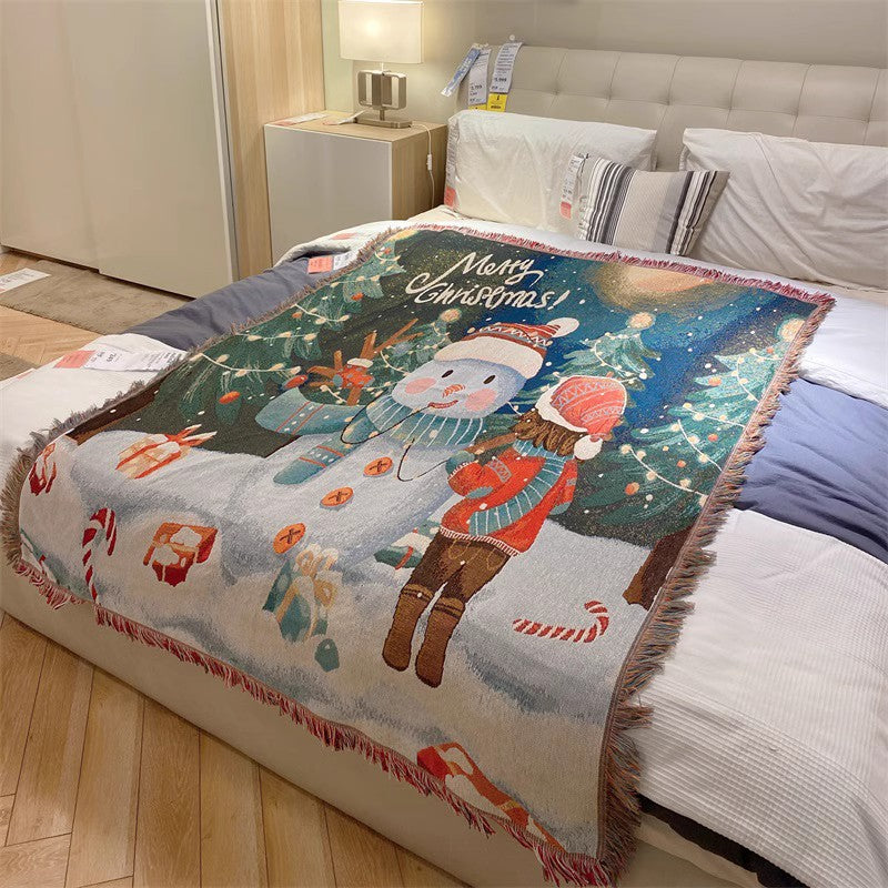 Festive Holiday-Themed Throw Blanket