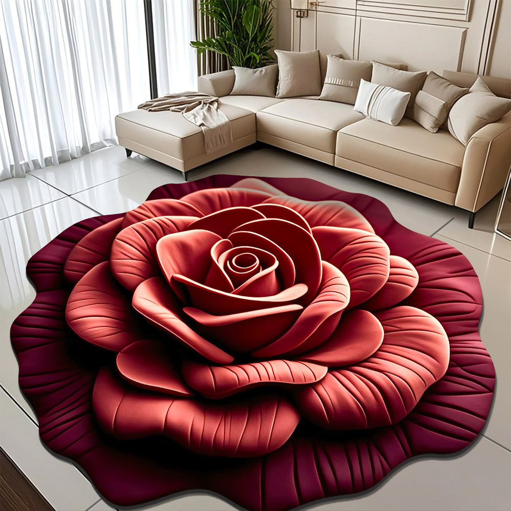 Floral-Themed Plush Area Rug