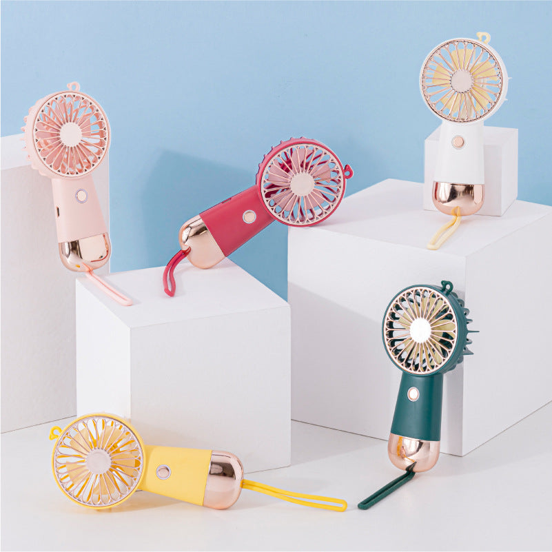 Ladies portable hand fan with USB charging function and ergonomic handle Bowlift