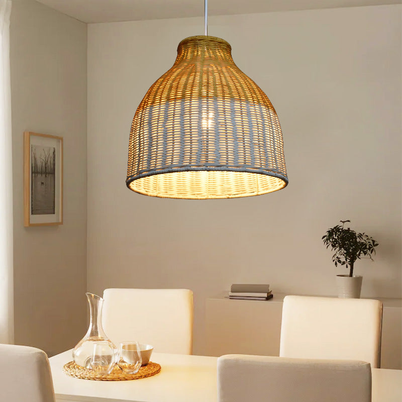 Woven Pendant Light Fixture Bowlift