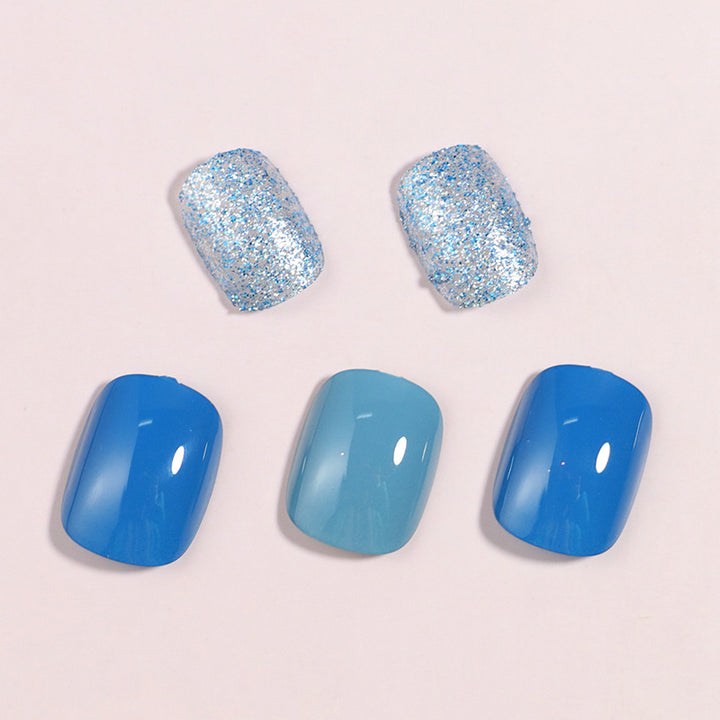 Artistic Press-On Nail Set with Sparkling Glitter Effect Bowlift