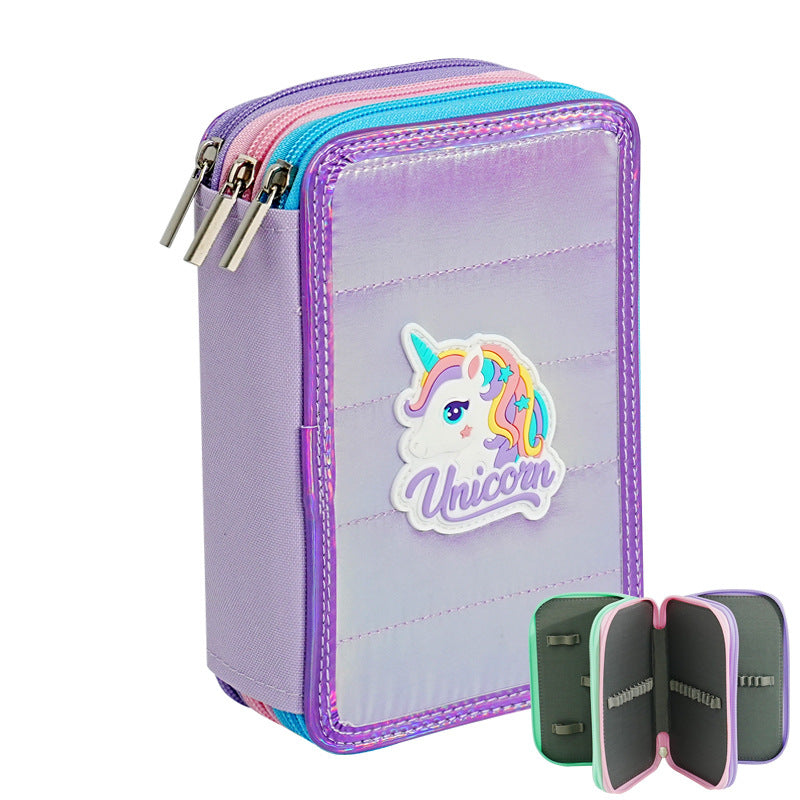 Dinosaur-Themed Dual-Zipper Pencil Case Bowlift