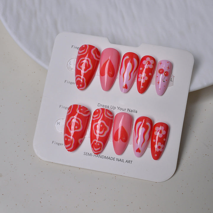 Artistic Press-On Nail Design Set Bowlift