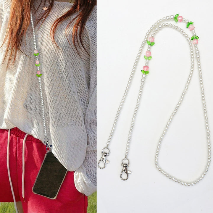 Beaded Eyewear Chain with Stylish Checker Design Bowlift