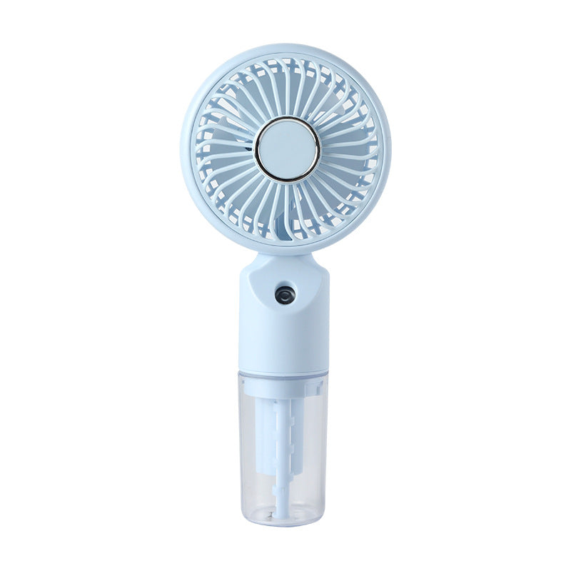 Cooling portable handheld misting fan with detachable water reservoir adjustable-speed USB-C rechargeable foldable stand Bowlift