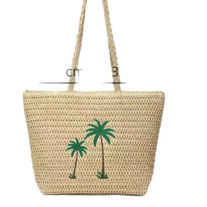 Summer basket bag with palm pattern Bowlift