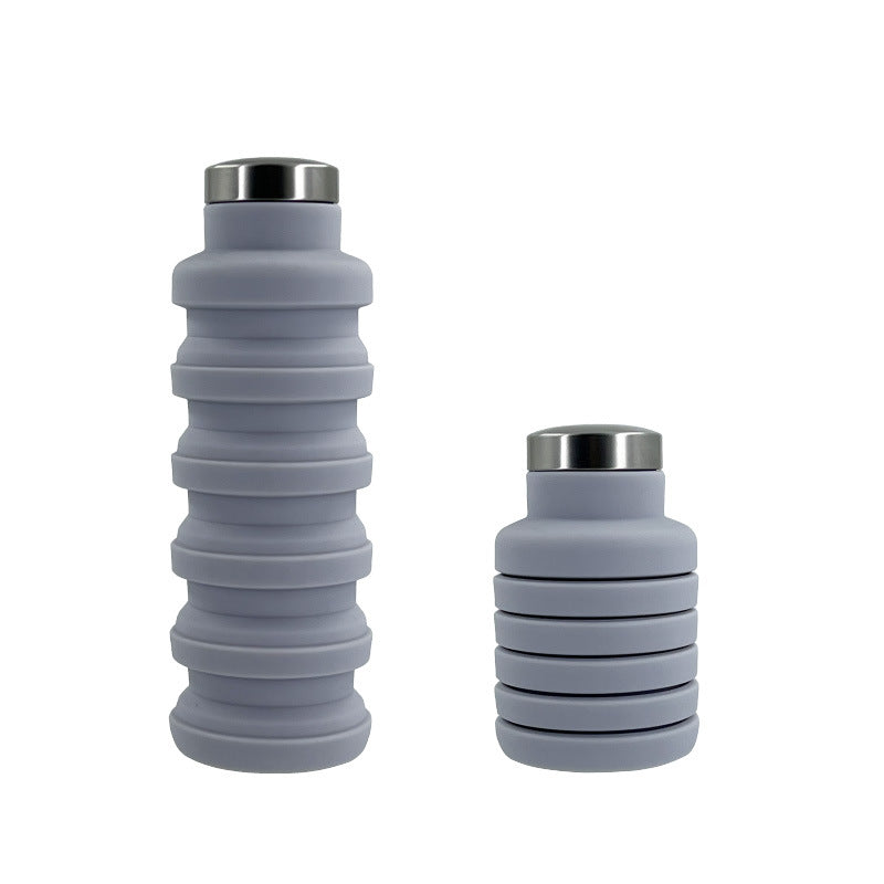 Women flexible silicone drinking bottle with integrated folding function Bowlift