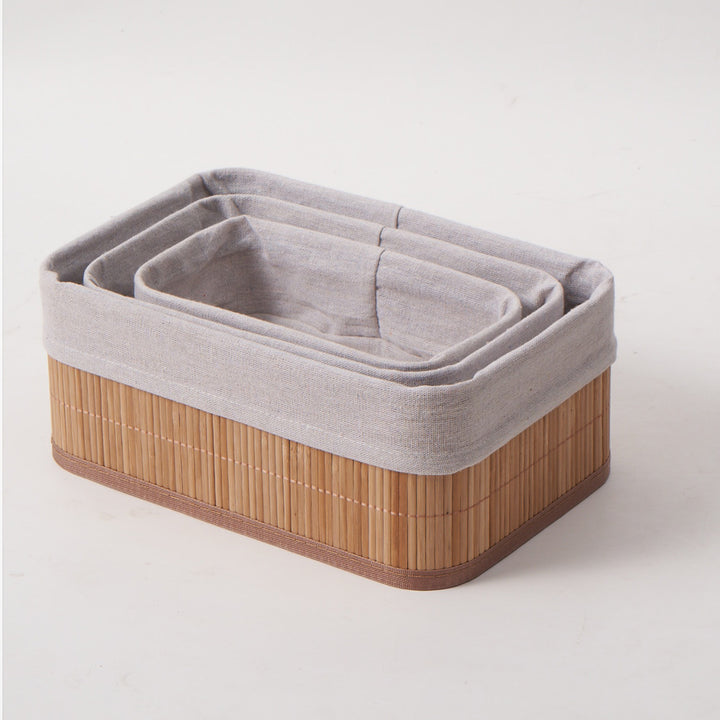 Storage baskets with decorative fabric insert Bowlift