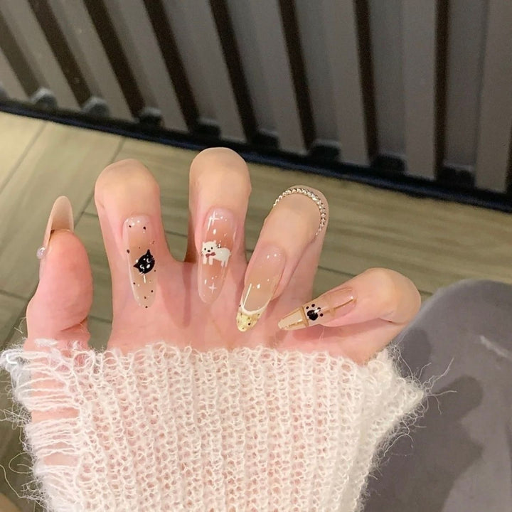 Elegant Glossy Press-On Nail Set  1791774068