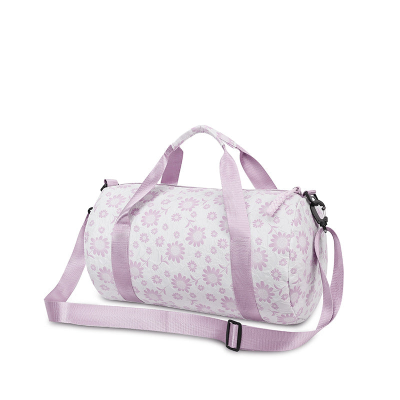 Sporty Duffel Bag With Floral Pattern Bowlift