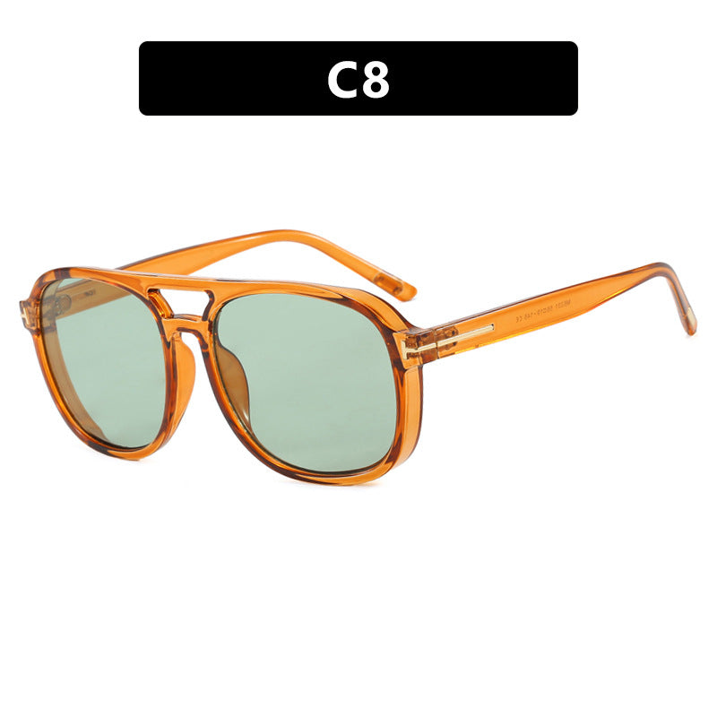 Women's square sunglasses with luxurious plastic frame and mirrored lenses Bowlift