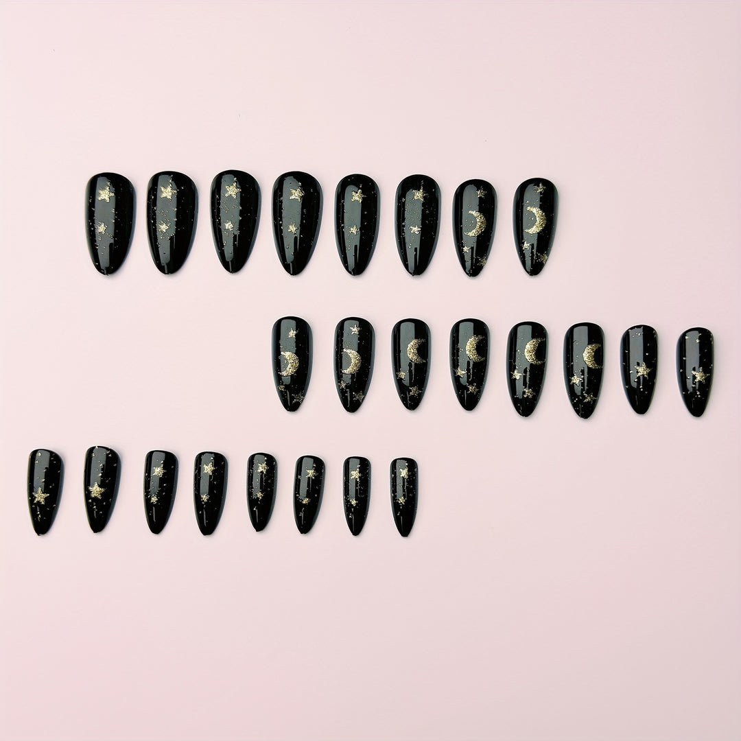 Glamorous nail art in moon and star design Bowlift
