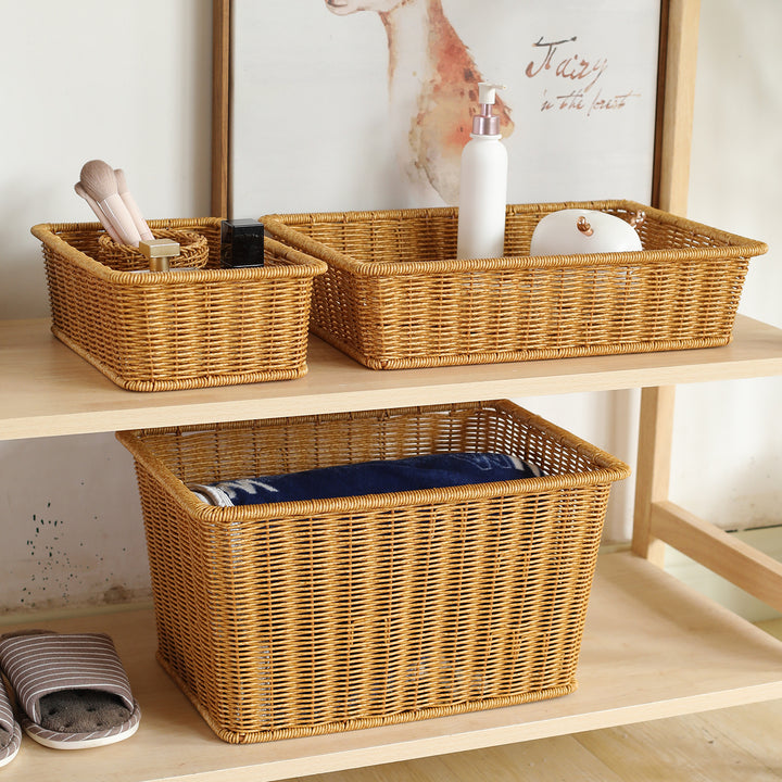 Handwoven Rectangular Storage Basket Bowlift