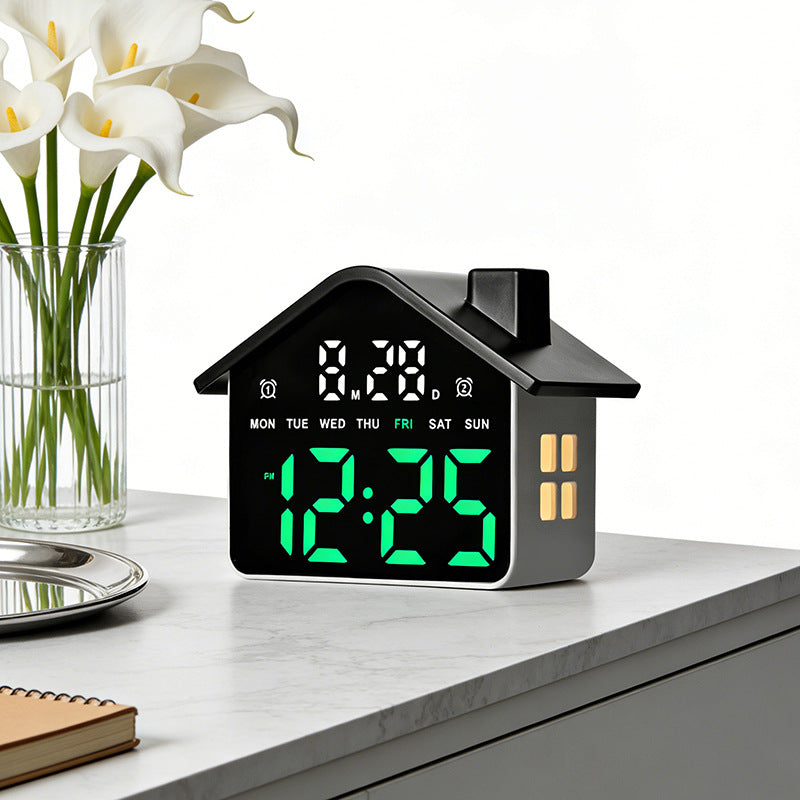 Digital Alarm Clock in House Design Bowlift