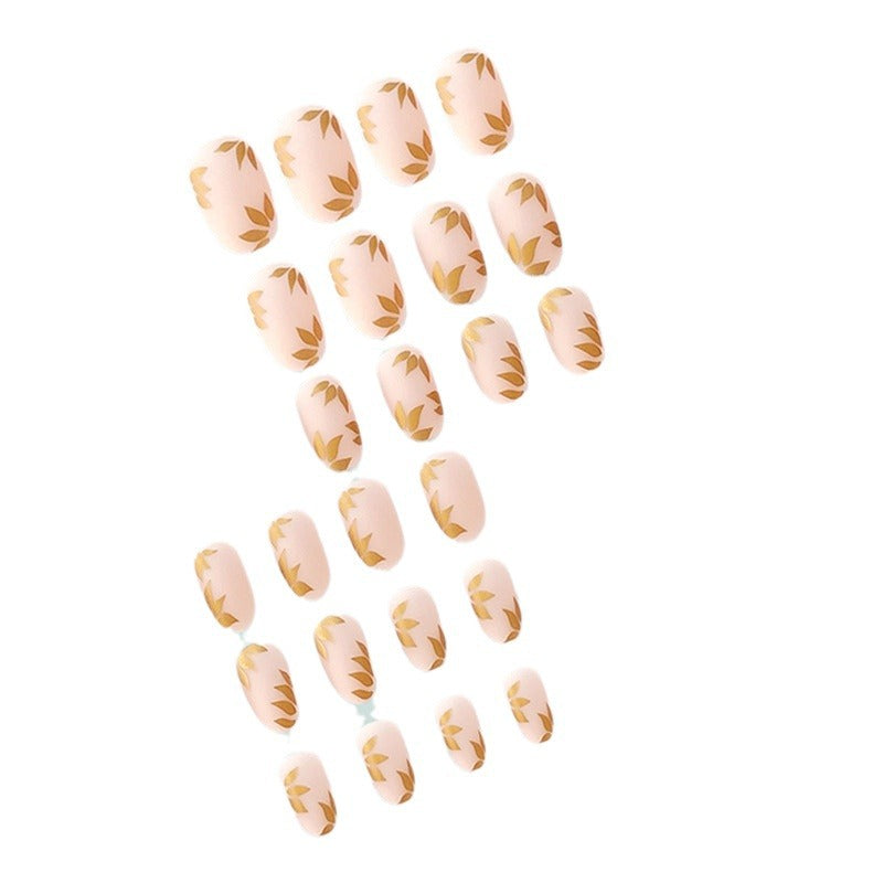 Elegant Gold Leaf Nail Art Bowlift