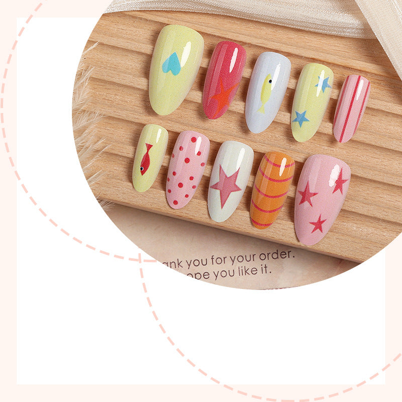 Creative Cartoon-Themed Press-On Nail Collection Bowlift