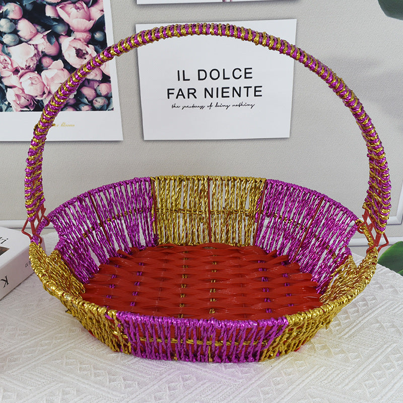 Colorful Decorative Woven Basket Bowlift
