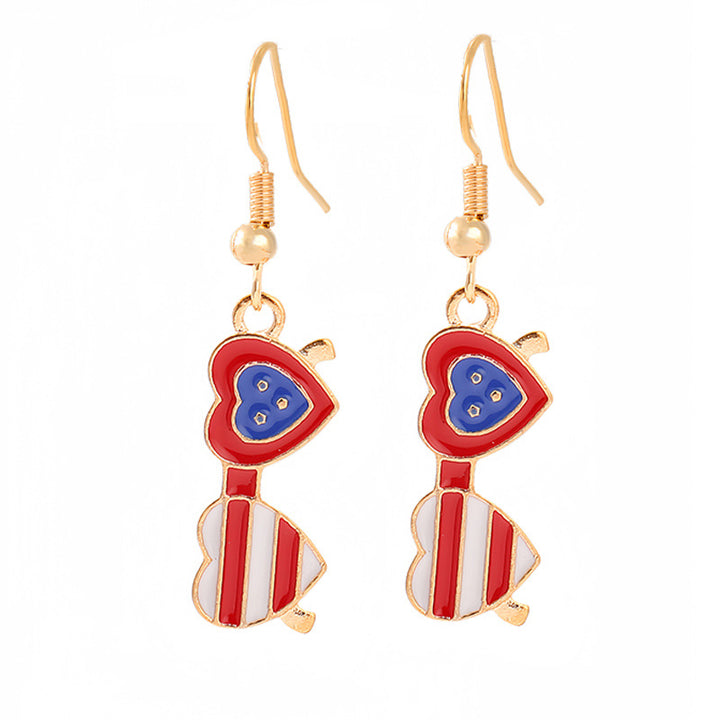 Women nan enamel horseshoe earrings with star motif and fishhook closure Bowlift